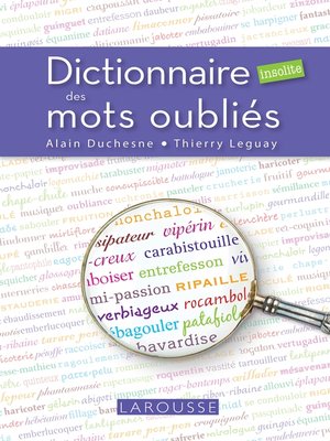 cover image of Dictionnaire insolite des mots oubliés